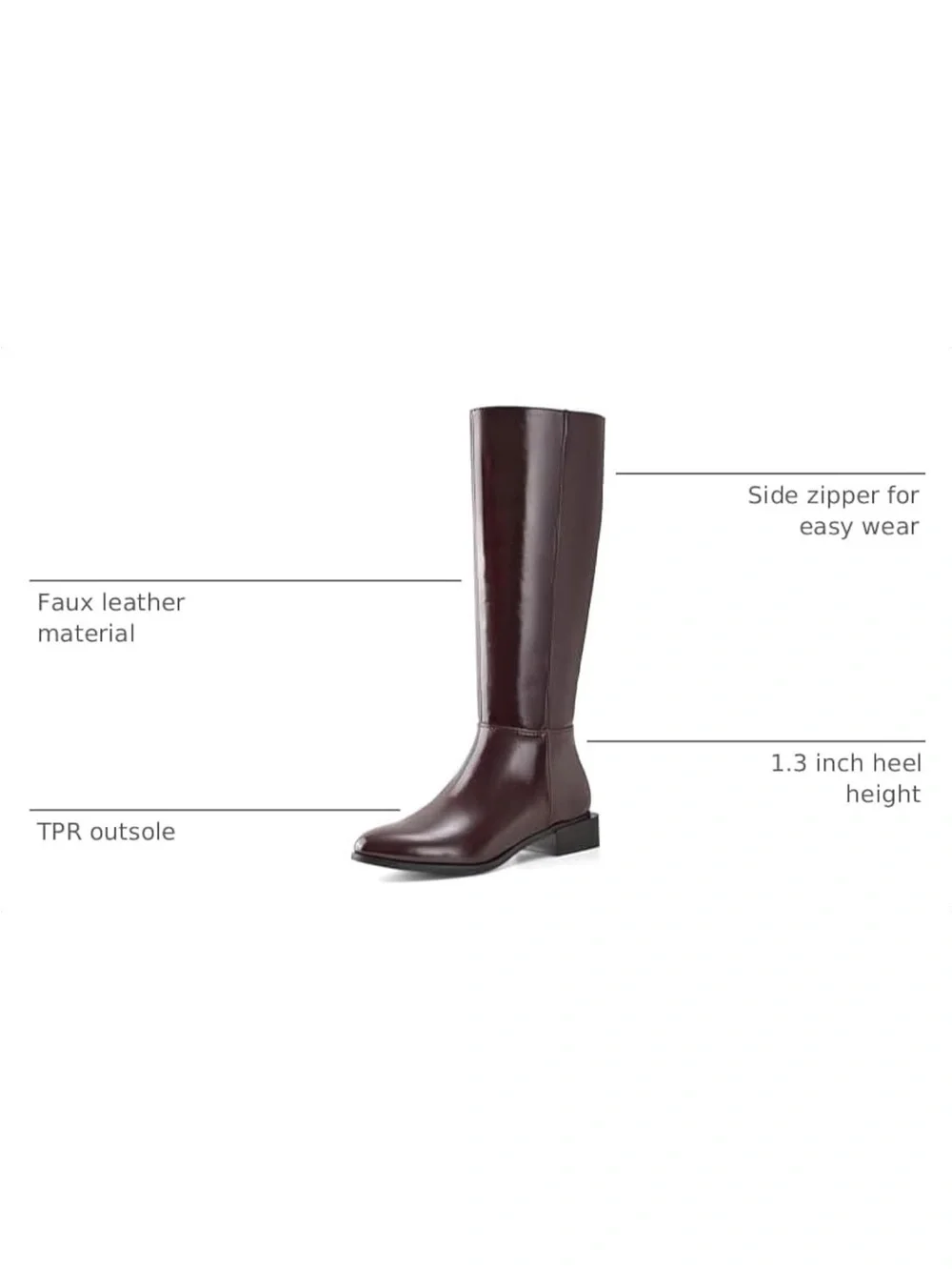 Shoe N Tale Women's Tall Leather Riding Boots in Dark Burgundy (nwob)